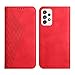 Produktbild Handyhülle für Samsung Galaxy A52 5G Hülle Premium PU Leder Flip Schutzhülle Klapphülle für Galaxy A52 5G Leder Tasche Schutz Standfunktion Magnetverschluss für Samsung A52 5G Case (Rot,A52 5G)