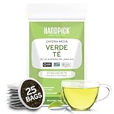 HANDPICK, Té Verde Bolsitas - 25 Unidades, Hojas de Té Verde 100% Puro Procedente del Himalaya, India, Bolsitas de Té Verde Eco-Friendly, Preparar Caliente o Frío