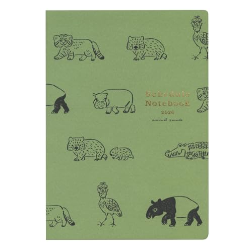 2026年 手帳 9月始まり A5 月間ブロック見開き アニマルパレード【世界珍アニマル】 DN-2のサムネイル