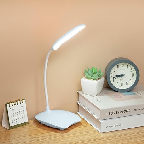 Genérico Lámpara de escritorio de oficina - Lámpara LED con cuello de flexible | Luz de mesa natural, puerto de carga USB, control táctil, lámparra de lectura de estudio moderna - imagen 2