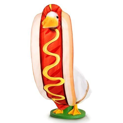 JcHrmers Hot Dog Goose Outfits Hotdog Porch Goose Clothes Fits 23 Cement Plastic Goose Statue for Outdoor Garden Yard Patio Art Decoration