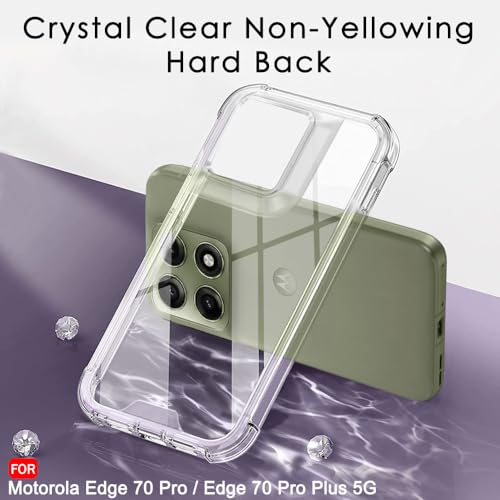 Image of TheGiftKart Crystal Clear Back Cover Case for Motorola Moto Edge 70 Pro /Edge 70 Pro Plus 5G | Shock Proof 360 Degree Protection | Hard Clear Back Cover Case (PC & TPU, Transparent Bumper)