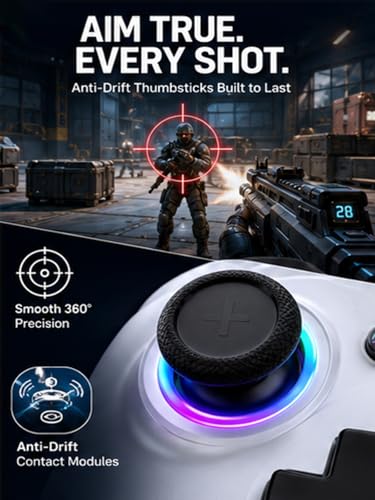 Image of Enstixsm Wired Controller for Xbox,Turbo Macro,RGB Light,Gaming,White