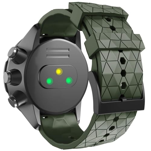 IENYU Para Suunto 9 Spartan/Suunto 9 Titanium Band, correa de repuesto de silicona suave para Suunto 9 Smart Watch GPS/Suunto Spartan Sport Wrist HR/Suunto 9 Titanium(Army green)