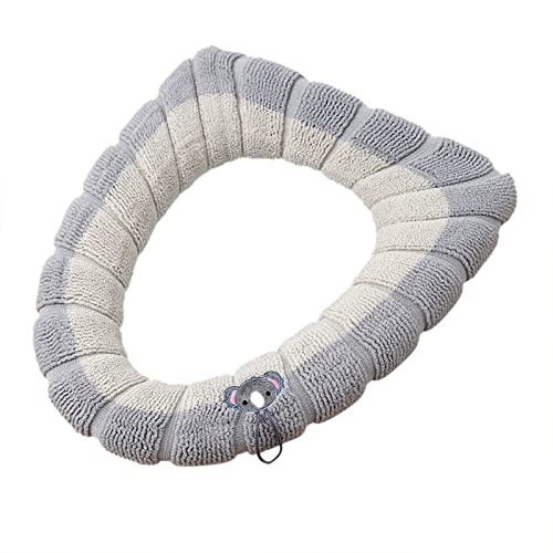 Shan-S Christmas Decor Toilet Seat Cover, Handle Toilet Cushion Cartoon Knitted Thick Warm Toilet Seat Cushion Washable Toilet Seat Cartoon Knitted Thick Warm Toilet Seat, Easy Installation