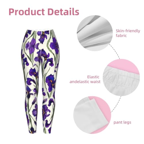 Leggings de compresión iris morado con tejido suave moldeador para mujer 6