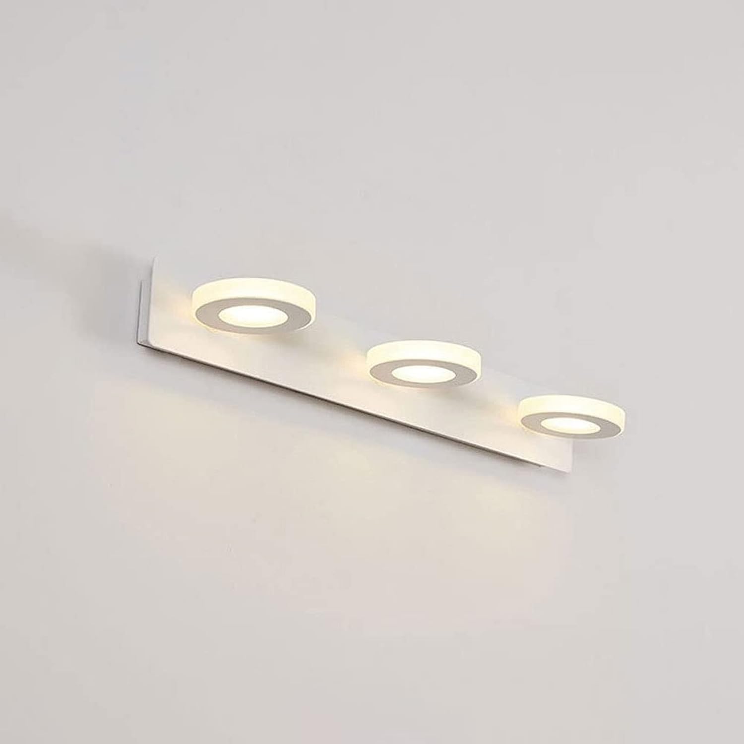 SYAXVOM LED White Vanity Mirror Lights, Bathroom Wall Sconce Lamp Lighting, 3-Light Mounted Lamps