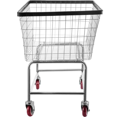 VEVOR Carro de Lavandería de Alambre, Cesta de Lavandería Móvil Comercial de 158 L, Cesta de Ropa Sucia con Estructura de Acero con Ruedas, Movimiento Suave, para Lavadero, Dormitorio, Baño - imagen 11