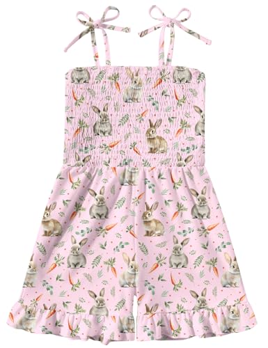 Kimoda Girls 5t Rompers Jumpsuits size 6 Pink Romper for Girls Holiday Summer Shorts Rompers One Piece Outfit