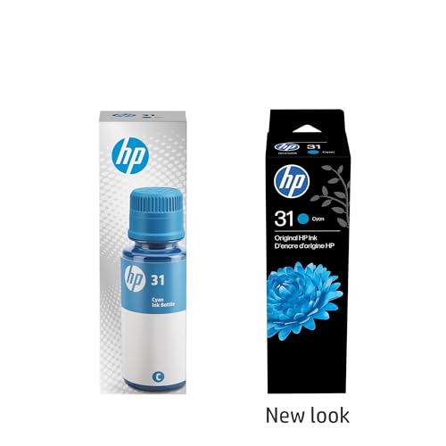 Image of HP 31 Cyan Ink Bottle, 70ml (1VU26AN)