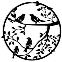 PYEUIFT Pájaro de metal en rama, arte de pared, árbol de la