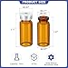 PATIKIL 10ml Sample Vials, 8 Pack Lab Empty Vials with Butyl Rubber Stopper and Crimp Top Caps Borosilicate Glass Vial, Amber