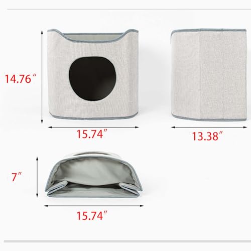 Niche pliable pour chat avec isolation thermique en peluche pour intérieur et extérieur - 5