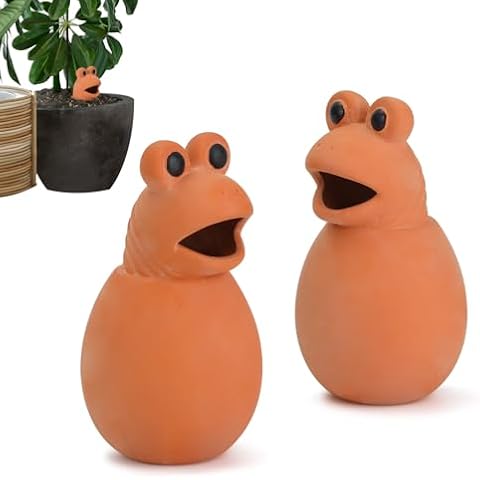Frog Plant Watering Devices Automatic Plant Waterer System Self Watering Terracotta Spikes Automatically Water Indoor and Outdoor Plants On Vacation Reusable Self-irrigate Water Storage Tank Globes Cover