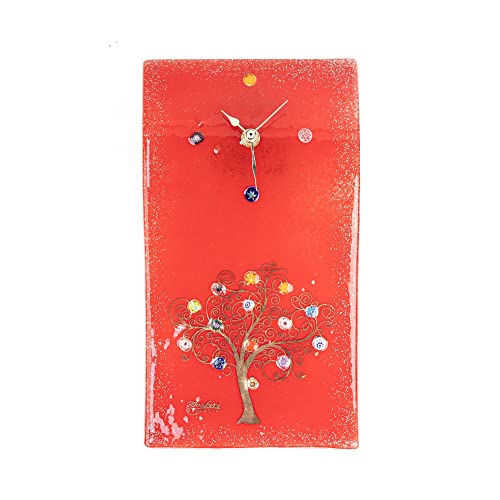 Sospiri Venezia Wall Clock Murano Glass Silent Mechanism Decorated with Murrines and Gold Leaf Gift Handmade Made in Italy (16x30) - Image 2