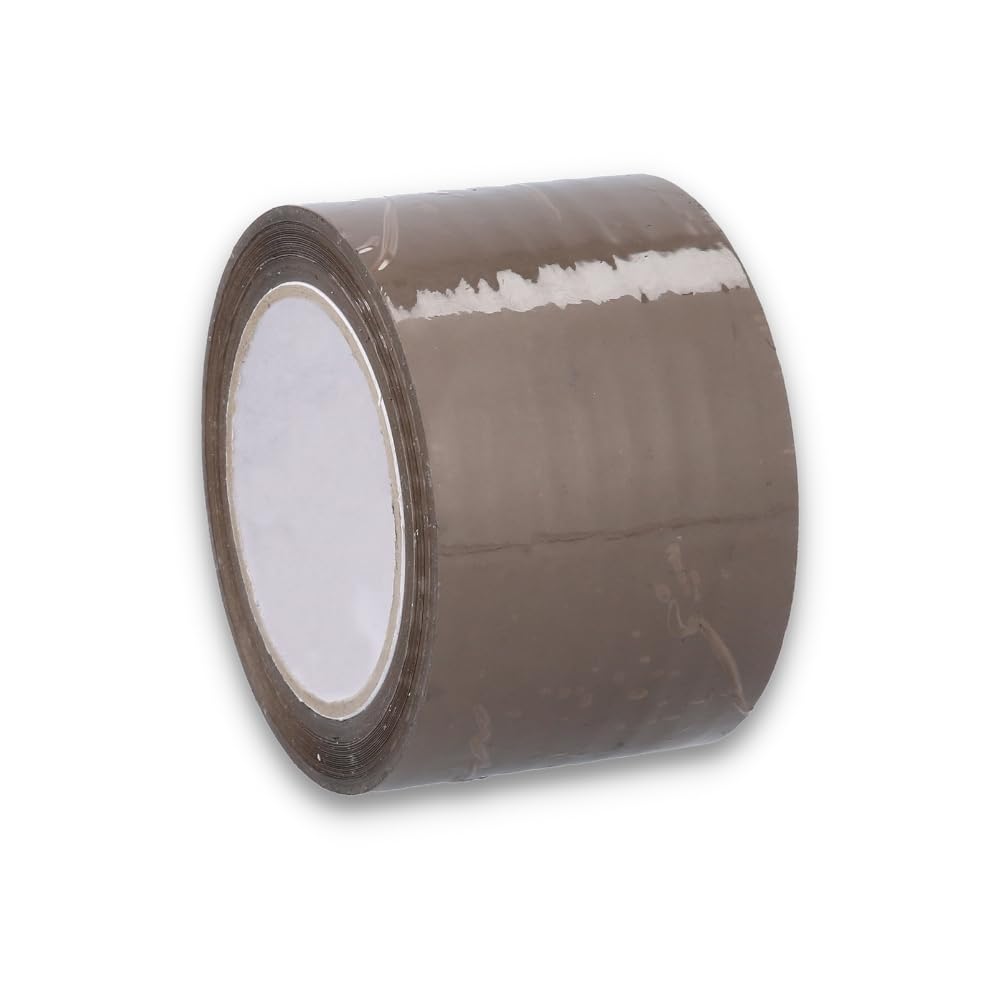 PSBM Brown Packing Tape with 1 Dispenser, 12 Rolls, 2.3 Mil Thick, 1.88 Inch Wide, 110 Yards Per Roll, Total 3960 Yards, Heavy Duty Tape for Packaging