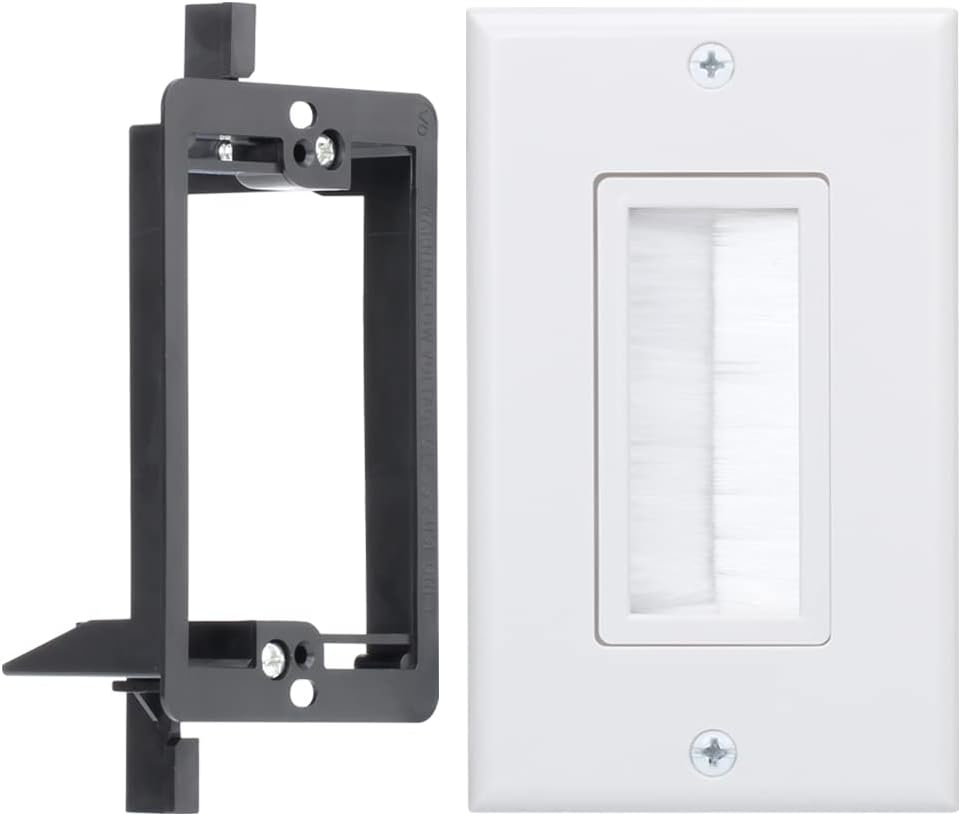 Brush Wall Plate Deco Bristle Insert with Single Gang