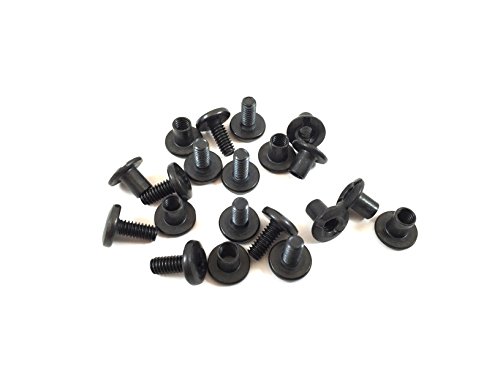 Gun Guy Gear - Screws & Open Back Screw Posts 1/2" Black Finish 10 Pk Leathercraft & Kydex Chicago Screws
