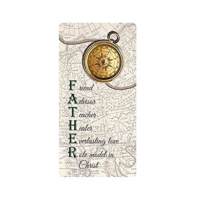 Autom Father's Day Acronym Hand-Held Prayer Wooden Cross with Card, 4 Inch