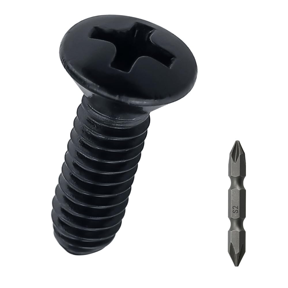 #6-32 x 3/4" Stainless Oval Head Machine Screws (100 pcs), 18-8 (304) Stainless Steel Phillips Drive Oval Head, Full Thread, Black Coated, Fayeploo (