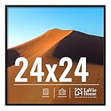 LaVie Home 24x24 Picture Frame for Wall Display, 24x24 Square Picture Frame with HD Plexiglas, 24 x 24 Poster Frame 1 Pack, Display Frame for Vertical or Horizontal, Black Classic Collection
