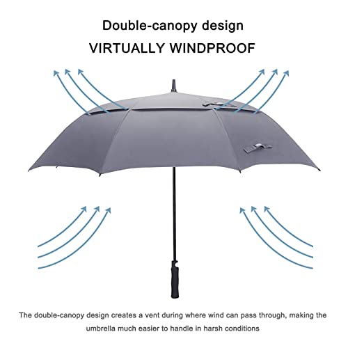 Image of G4Free 47 /54 /62 /68 Inch Automatic Open Golf Umbrella Oversize Extra Large Double Canopy Vented Windproof Waterproof Stick Umbrellas