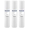 Hydronix HX-SWC-45-2050/3 String Wound Water Filter Cartridge for Whole House, Well, Commercial 4.5" x 20", 50 Micron 3 Pack, White