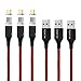 Digital Ant Gen-X USB-C/Type-C + Micro USB + i-Product 3 Tips in 1 Nylon Braided Magnetic Charging Cable, Support 3.0A Fast Charging & Data Transfer (5-Feet Red, 3-Pack)