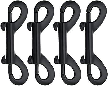 Double Ended Bolt Snaps Hook Black Trigger Clips Chain Metal Clips 3.5 Inch 4pcs