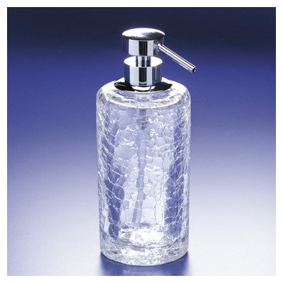 Windisch by Nameeks Rounded Crackled Crystal Glass Soap Dispenser Finish: Satin Nickel
