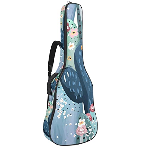 Sac à dos pour guitare électrique et basse motif cactus aquarelle rose 106 cm