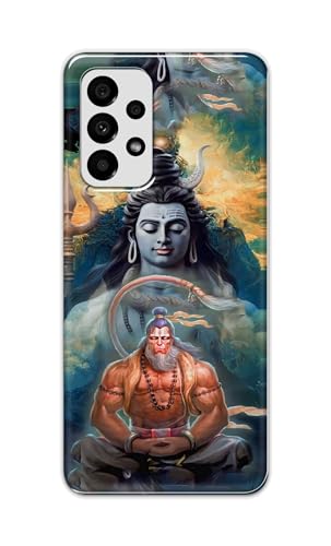 Image of PRINTFIDAA Printed Hard Back Cover Case for Samsung Galaxy A73 5G Back Cover (Lord Shiva and Hanuma) -112