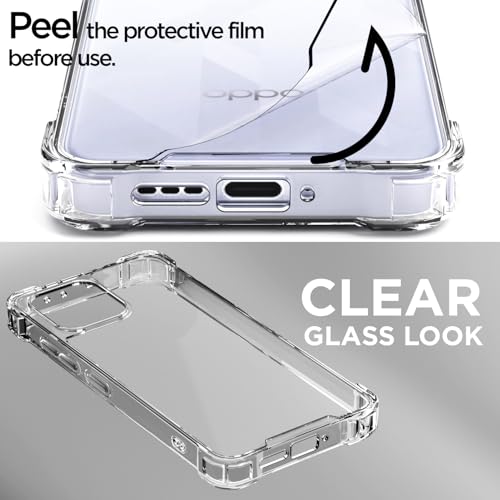 Image of Pikkme Back Cover for Oppo K13 5G Raised Edges Shockproof Clear PC + TPU Transparent Protective Phone Bumper Case(Transparent)