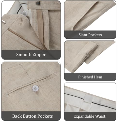 Men's Linen Dress Pants Slim Fit Summer Trousers Casual Linen Pants for Men4