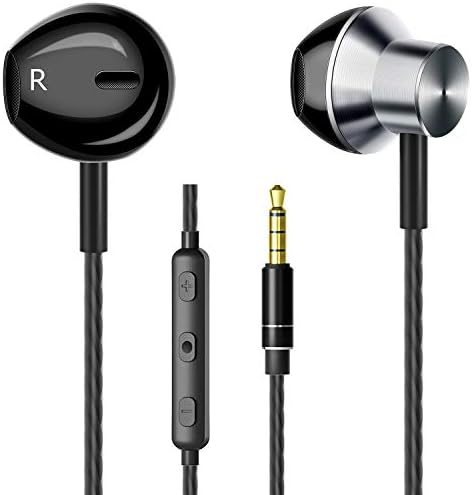 Earphones, JKSWT Wired Headphones with High Sensitivity Microphone and Volume Control, Noise Isolating Earbuds with Pure Sound and Powerful, Headphones for iPhone, Android Devices and More