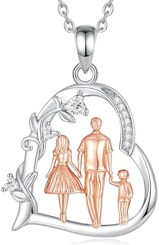 Mutter Tochter Kette für Damen 925 Sterling Silber, Mama