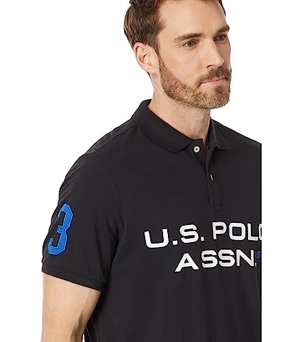 U.S. POLO ASSN. mens Short Sleeve Printed Chest Pique Polo Shirt3