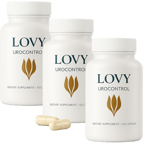 Lovy Urocontrol Capsules Bladder Health Supplement Maximum Strength Formula with Magnesium Cranberry Pumpkin Seed Red Clover Sea Buckthorn Fruit Powder Non-GMO Gluten Free 60 Capsules (3)