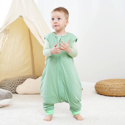 Image of Baby Sleep Suit 1.0TOG Long Sleeve Wearable Blanket with Legs, Soft Sleeping Bag with Feet newborn to 24 Months