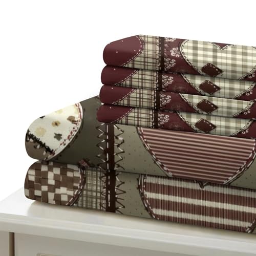Housse de couette microfibre cœur patchwork pour un lit simple doux sans pli - 7