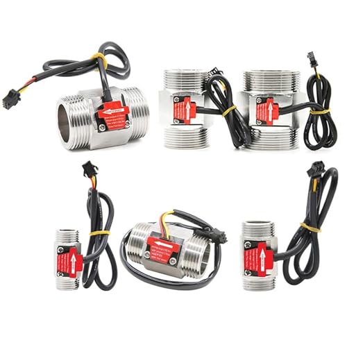 Capteur de débit d'eau DC5-24 V en inox et débitmètre liquide filetée 1-1/2" - 2