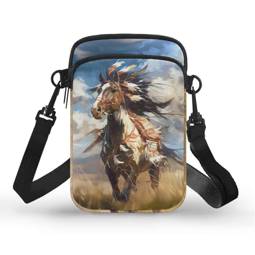 Image of Hawaiian Tribal Small Crossbody Bags for Women Cell Phone Bag Purse, Sea Turtle Zipper Sling Purses Shoulder Bag