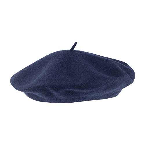 VillageHatShop Navy Blue Wool Fashion Beret