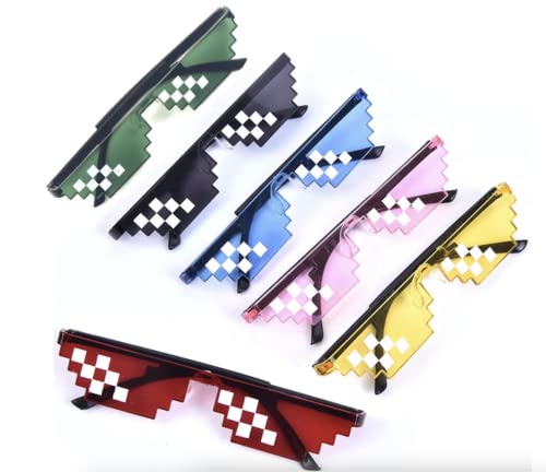 Image of DC DECORIO Thug Life Sunglasses Pixel Gangster Gangsta Life Funny Novelty Shades With Box Packing (ALL 6 COLORS)