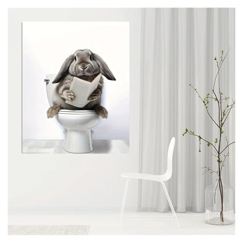 Art mural impression sans cadre de qualité supérieure avec illustration de lapin chic