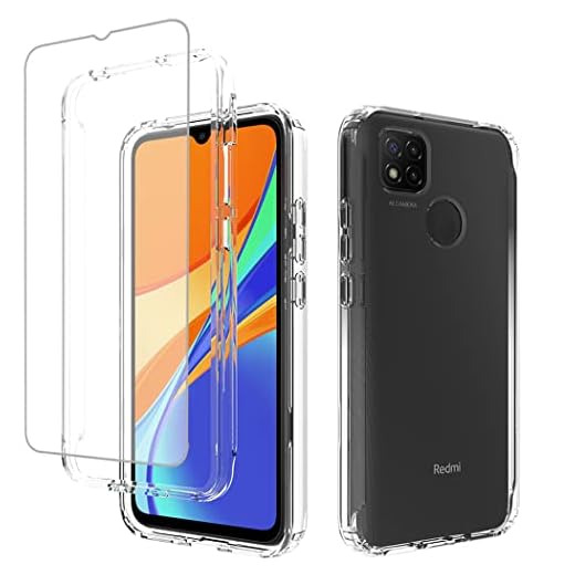 Vavies Compatível com Xiaomi Redmi 9C/Redmi 10A/Redmi 9 Activ Capa protetora de vidro temperado, capa protetora flexível transparente à prova de choque para Xiaomi Redmi 9C (transparente)