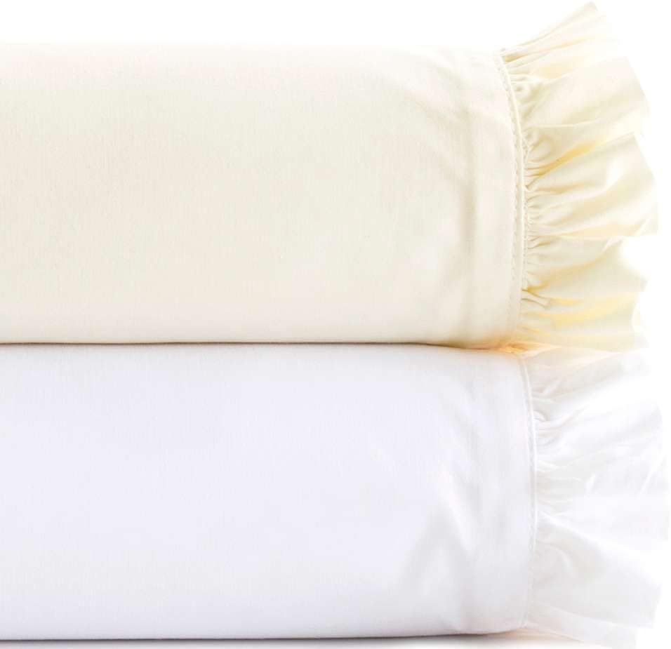 Miniatura 5 de Pine Cone Hill Fundas de almohada clásicas blancas con volantes (par), tamaño estándar, patrón sólido blanco