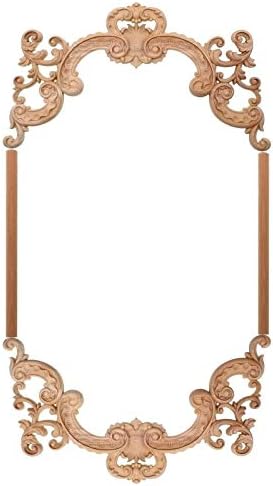 ZAMTAC Old Wood Carved Floral Decals Decorative European Style Furniture Wall Frame is Not Painted Household Cabinet Door Decoration - (Color: 40CMX23CM)