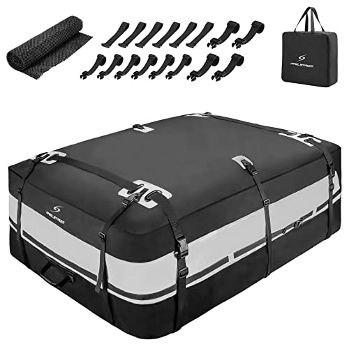 Maelstrom Rooftop Cargo Carrier,Car Roof Bag,15 Cubic Feet Waterproof Roof Rack Cargo Carrier,Tear Resistant Vehicle Cargo Carrier for Car with/Without Rack,Gray (BST01-MSRB01-15CFBKGY-1)