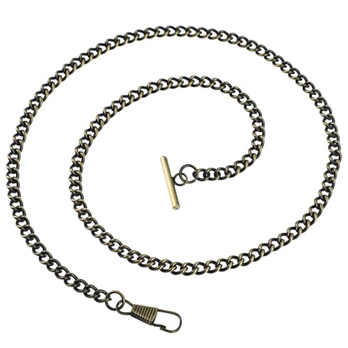 WOFASHPURET 65cm Metal Pocket Watch Chain Chain Belt for Men Women Vintage T-bar Buckle Jeans Belt